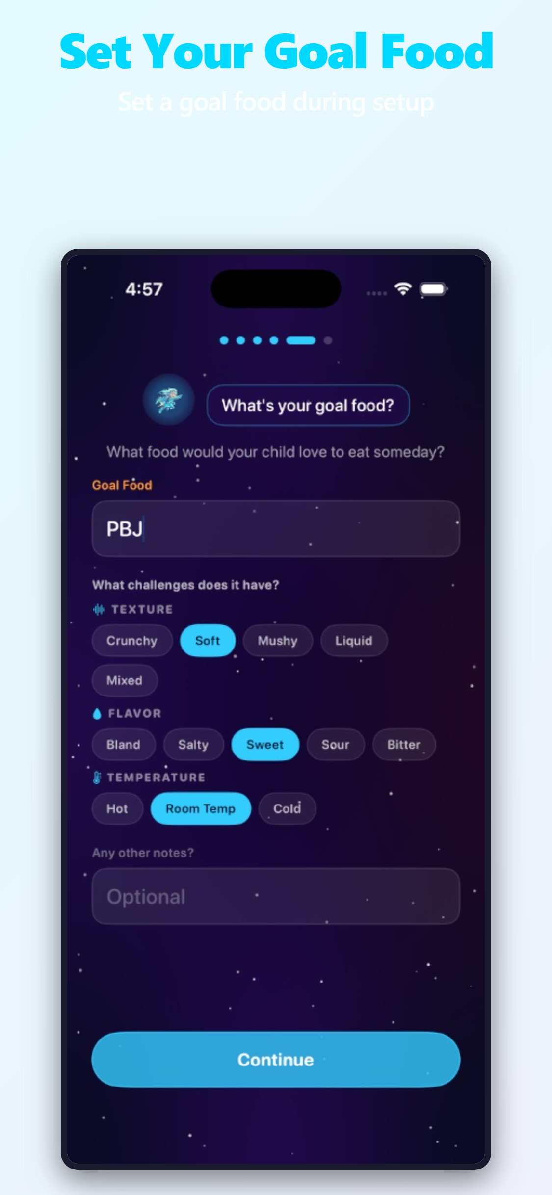 Screenshot 3: Set Goal Food